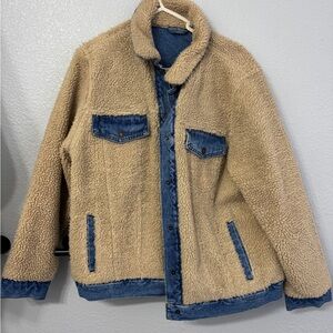 Blue Denim Sherpa-Lined Jacket